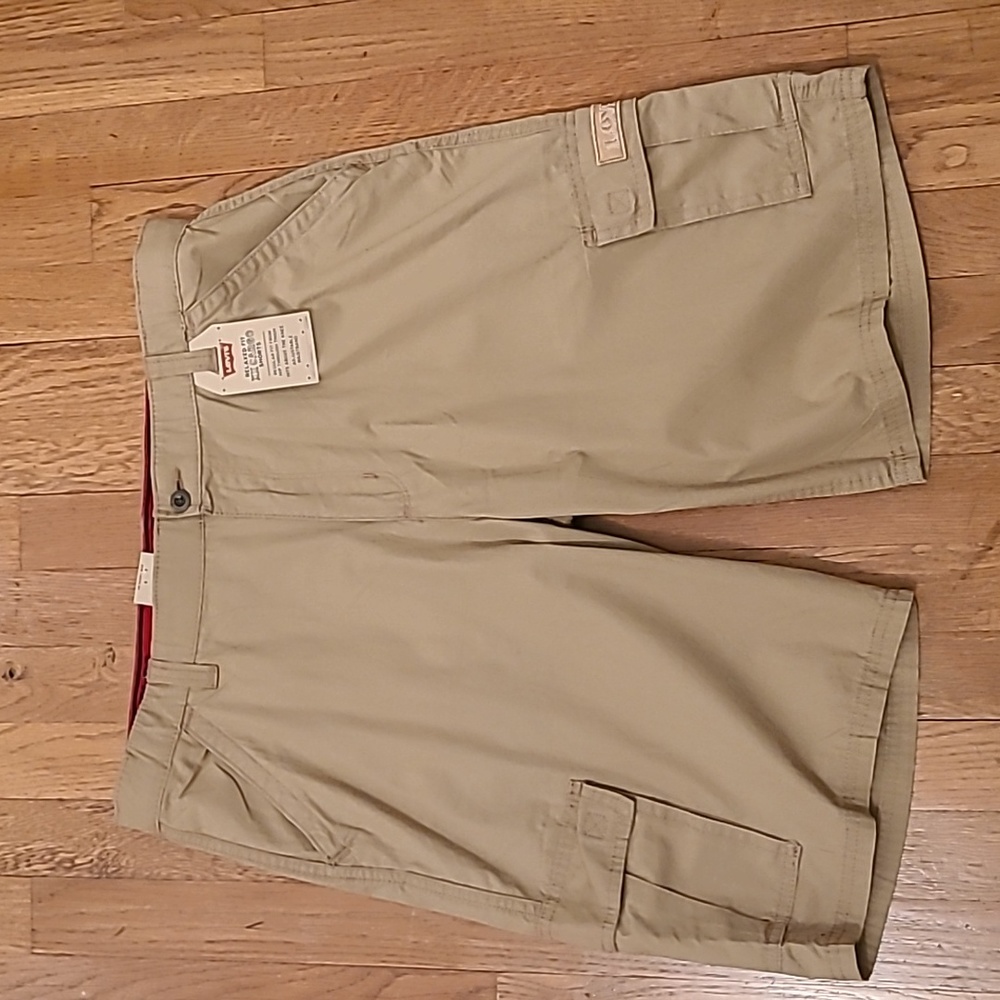 LEVIS YOUTH BOYS KAKHI RELAXED FIT CARGO SHORTS SIZE 20 HUSKY 38W